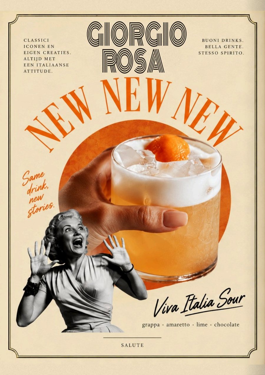 Viva Italia Sour, signature cocktail van Giorgio Rosa